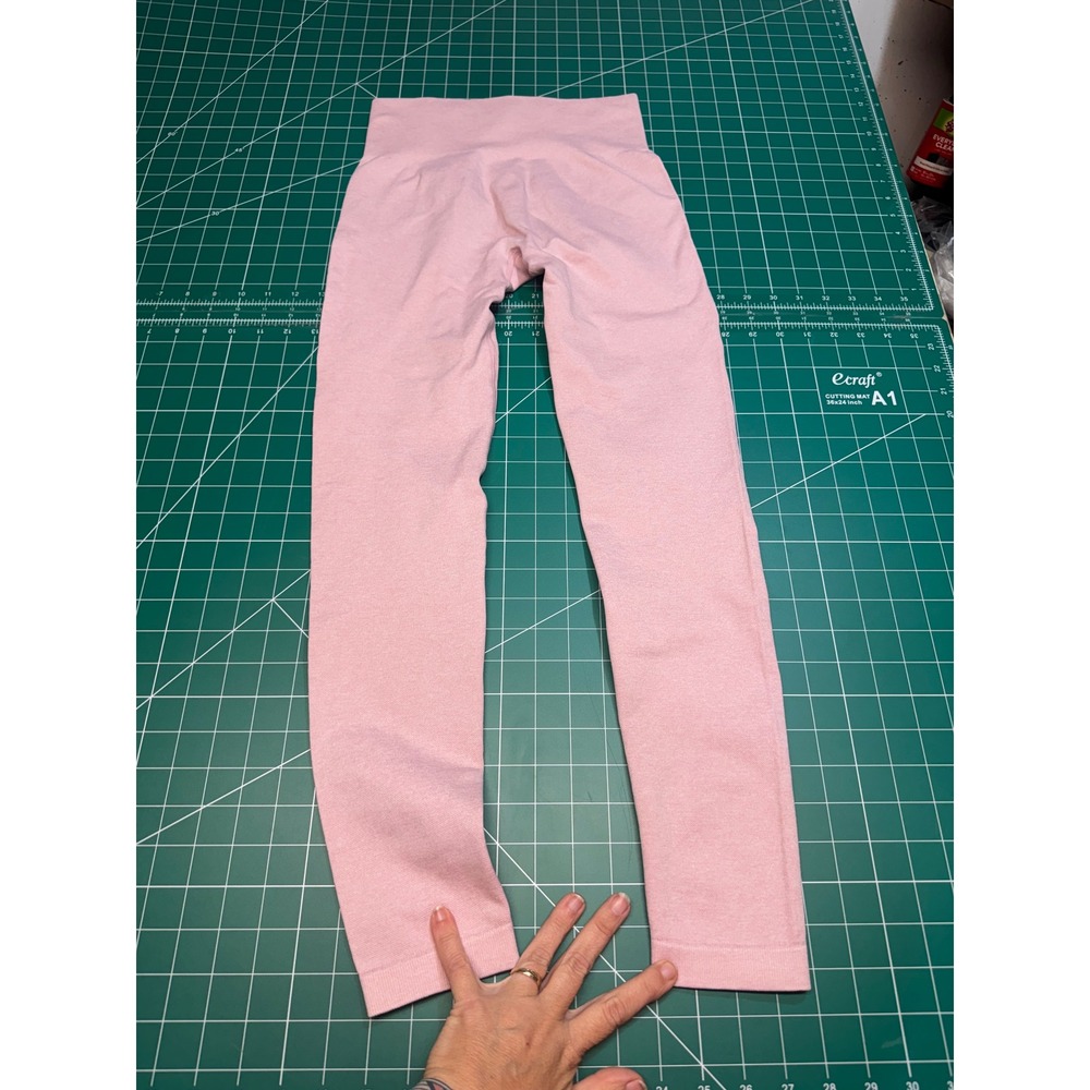 Bo+Tee Womens Seamless High Waisted Pink Marl Activewear Leggings Small
